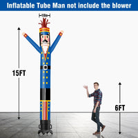 6 10 15 20FT Tall Christmas Nutcracker Blue Waving Inflatable Tube Man(Blower Not Included) - goodeny