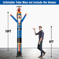 6 10 15 20FT Tall Christmas Nutcracker Blue Waving Inflatable Tube Man(Blower Not Included) - goodeny