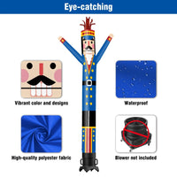 6 10 15 20FT Tall Christmas Nutcracker Blue Waving Inflatable Tube Man(Blower Not Included) - goodeny