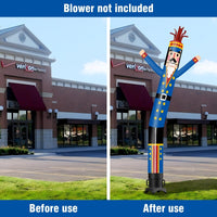 6 10 15 20FT Tall Christmas Nutcracker Blue Waving Inflatable Tube Man(Blower Not Included) - goodeny