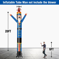 6 10 15 20FT Tall Christmas Nutcracker Blue Waving Inflatable Tube Man(Blower Not Included) - goodeny