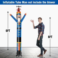 6 10 15 20FT Tall Christmas Nutcracker Blue Waving Inflatable Tube Man(Blower Not Included) - goodeny