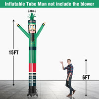 6 10 15 20FT Tall Christmas Nutcracker Green Waving Inflatable Tube Man(Blower Not Included) - goodeny