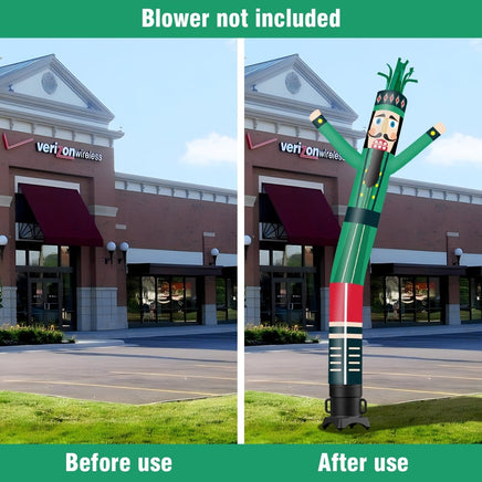 6 10 15 20FT Tall Christmas Nutcracker Green Waving Inflatable Tube Man(Blower Not Included) - goodeny