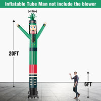 6 10 15 20FT Tall Christmas Nutcracker Green Waving Inflatable Tube Man(Blower Not Included) - goodeny