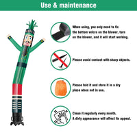 6 10 15 20FT Tall Christmas Nutcracker Green Waving Inflatable Tube Man(Blower Not Included) - goodeny