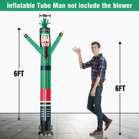 6 10 15 20FT Tall Christmas Nutcracker Green Waving Inflatable Tube Man(Blower Not Included) - goodeny