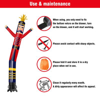 6 10 15 20FT Tall Christmas Nutcracker Waving Inflatable Tube Man(Blower Not Included) - goodeny