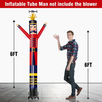 6 10 15 20FT Tall Christmas Nutcracker Waving Inflatable Tube Man(Blower Not Included) - goodeny