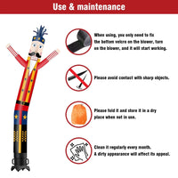 6 10 15 20FT Tall Christmas Nutcracker Waving Inflatable Tube Man(Blower Not Included) - goodeny