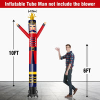 6 10 15 20FT Tall Christmas Nutcracker Waving Inflatable Tube Man(Blower Not Included) - goodeny
