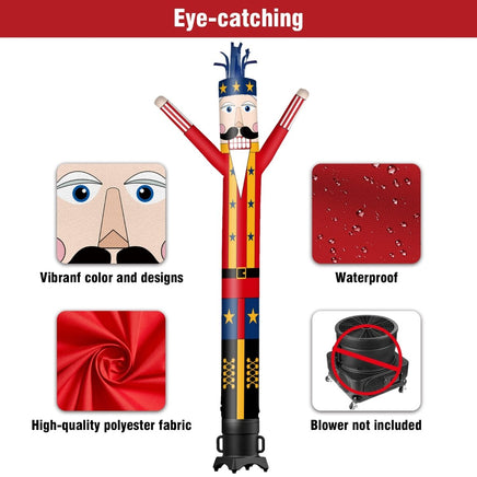 6 10 15 20FT Tall Christmas Nutcracker Waving Inflatable Tube Man(Blower Not Included) - goodeny