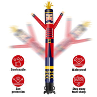 6 10 15 20FT Tall Christmas Nutcracker Waving Inflatable Tube Man(Blower Not Included) - goodeny