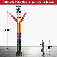 6 10 15 20FT Tall Christmas Nutcracker Waving Inflatable Tube Man(Blower Not Included) - goodeny
