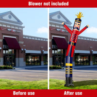 6 10 15 20FT Tall Christmas Nutcracker Waving Inflatable Tube Man(Blower Not Included) - goodeny
