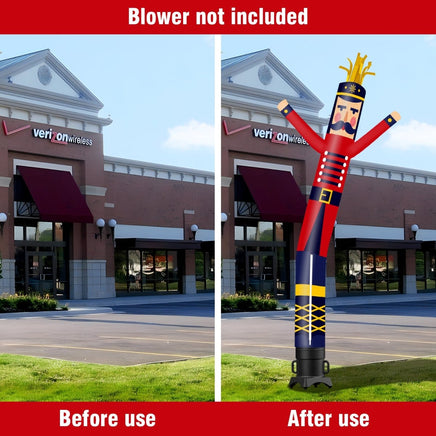 6 10 15 20FT Tall Christmas Nutcracker Waving Inflatable Tube Man(Blower Not Included) - goodeny
