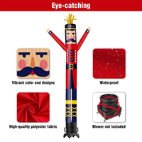 6 10 15 20FT Tall Christmas Nutcracker Waving Inflatable Tube Man(Blower Not Included) - goodeny