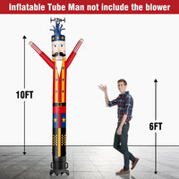 6 10 15 20FT Tall Christmas Nutcracker Waving Inflatable Tube Man(Blower Not Included) - goodeny