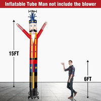 6 10 15 20FT Tall Christmas Nutcracker Waving Inflatable Tube Man(Blower Not Included) - goodeny