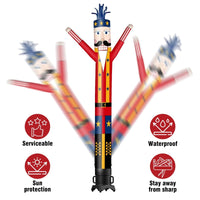 6 10 15 20FT Tall Christmas Nutcracker Waving Inflatable Tube Man(Blower Not Included) - goodeny