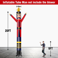 6 10 15 20FT Tall Christmas Nutcracker Waving Inflatable Tube Man(Blower Not Included) - goodeny