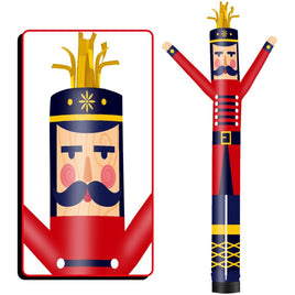 6 10 15 20FT Tall Christmas Nutcracker Waving Inflatable Tube Man(Blower Not Included) - goodeny