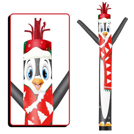 6 10 15 20FT Tall Christmas Penguin Waving Inflatable Tube Man(Blower Not Included) - goodeny