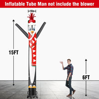 6 10 15 20FT Tall Christmas Penguin Waving Inflatable Tube Man(Blower Not Included) - goodeny