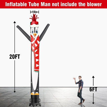 6 10 15 20FT Tall Christmas Penguin Waving Inflatable Tube Man(Blower Not Included) - goodeny
