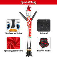 6 10 15 20FT Tall Christmas Penguin Waving Inflatable Tube Man(Blower Not Included) - goodeny