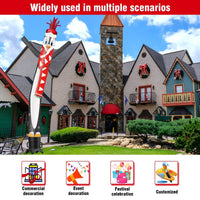 6 10 15 20FT Tall Christmas Penguin Waving Inflatable Tube Man(Blower Not Included) - goodeny