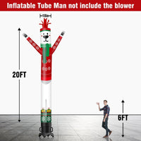 6 10 15 20FT Tall Christmas Polar Bear Waving Inflatable Tube Man(Blower Not Included) - goodeny