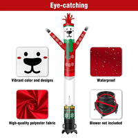 6 10 15 20FT Tall Christmas Polar Bear Waving Inflatable Tube Man(Blower Not Included) - goodeny