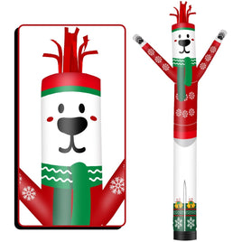 6 10 15 20FT Tall Christmas Polar Bear Waving Inflatable Tube Man(Blower Not Included) - goodeny