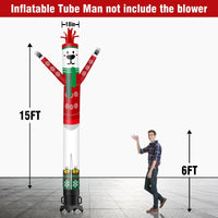 6 10 15 20FT Tall Christmas Polar Bear Waving Inflatable Tube Man(Blower Not Included) - goodeny