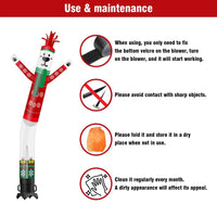 6 10 15 20FT Tall Christmas Polar Bear Waving Inflatable Tube Man(Blower Not Included) - goodeny