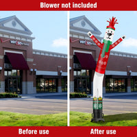 6 10 15 20FT Tall Christmas Polar Bear Waving Inflatable Tube Man(Blower Not Included) - goodeny