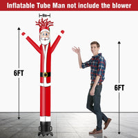 6 10 15 20FT Tall Christmas Santa Claus Waving Inflatable Tube Man(Blower Not Included) - goodeny