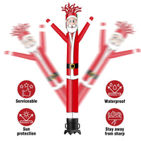 6 10 15 20FT Tall Christmas Santa Claus Waving Inflatable Tube Man(Blower Not Included) - goodeny