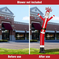 6 10 15 20FT Tall Christmas Santa Claus Waving Inflatable Tube Man(Blower Not Included) - goodeny