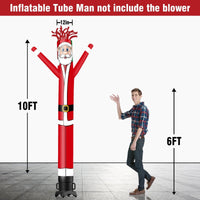 6 10 15 20FT Tall Christmas Santa Claus Waving Inflatable Tube Man(Blower Not Included) - goodeny