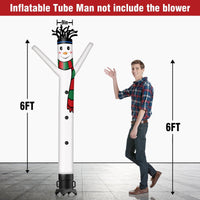 6 10 15 20FT Tall Christmas Snow Man Waving Inflatable Tube Man(Blower Not Included) - goodeny