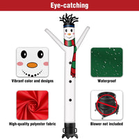 6 10 15 20FT Tall Christmas Snow Man Waving Inflatable Tube Man(Blower Not Included) - goodeny