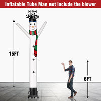 6 10 15 20FT Tall Christmas Snow Man Waving Inflatable Tube Man(Blower Not Included) - goodeny