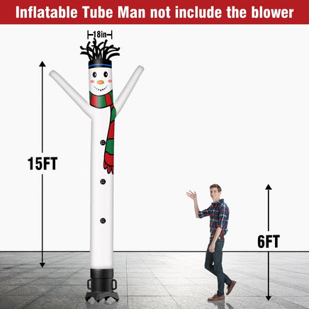 6 10 15 20FT Tall Christmas Snow Man Waving Inflatable Tube Man(Blower Not Included) - goodeny
