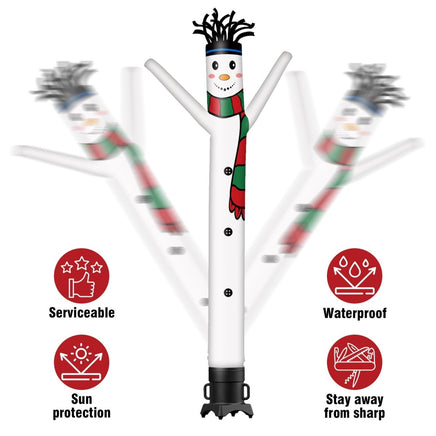6 10 15 20FT Tall Christmas Snow Man Waving Inflatable Tube Man(Blower Not Included) - goodeny