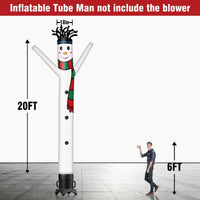 6 10 15 20FT Tall Christmas Snow Man Waving Inflatable Tube Man(Blower Not Included) - goodeny