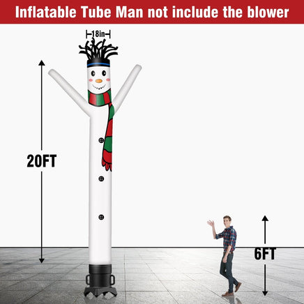6 10 15 20FT Tall Christmas Snow Man Waving Inflatable Tube Man(Blower Not Included) - goodeny