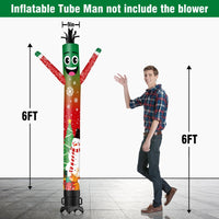 6 10 15 20FT Tall Christmas Snowflake Waving Inflatable Tube Man(Blower Not Included) - goodeny