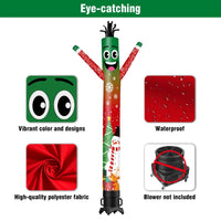 6 10 15 20FT Tall Christmas Snowflake Waving Inflatable Tube Man(Blower Not Included) - goodeny